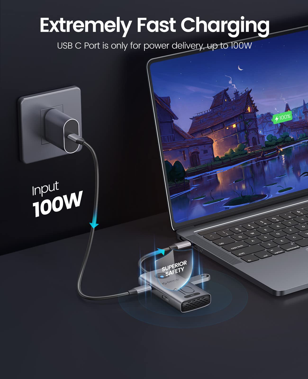 Foto 5 | Hub Usb C Orico Estación De Acoplamiento Usb-c 5 En 1 Para Portátiles De 10 Gbps - Venta Internacional.
