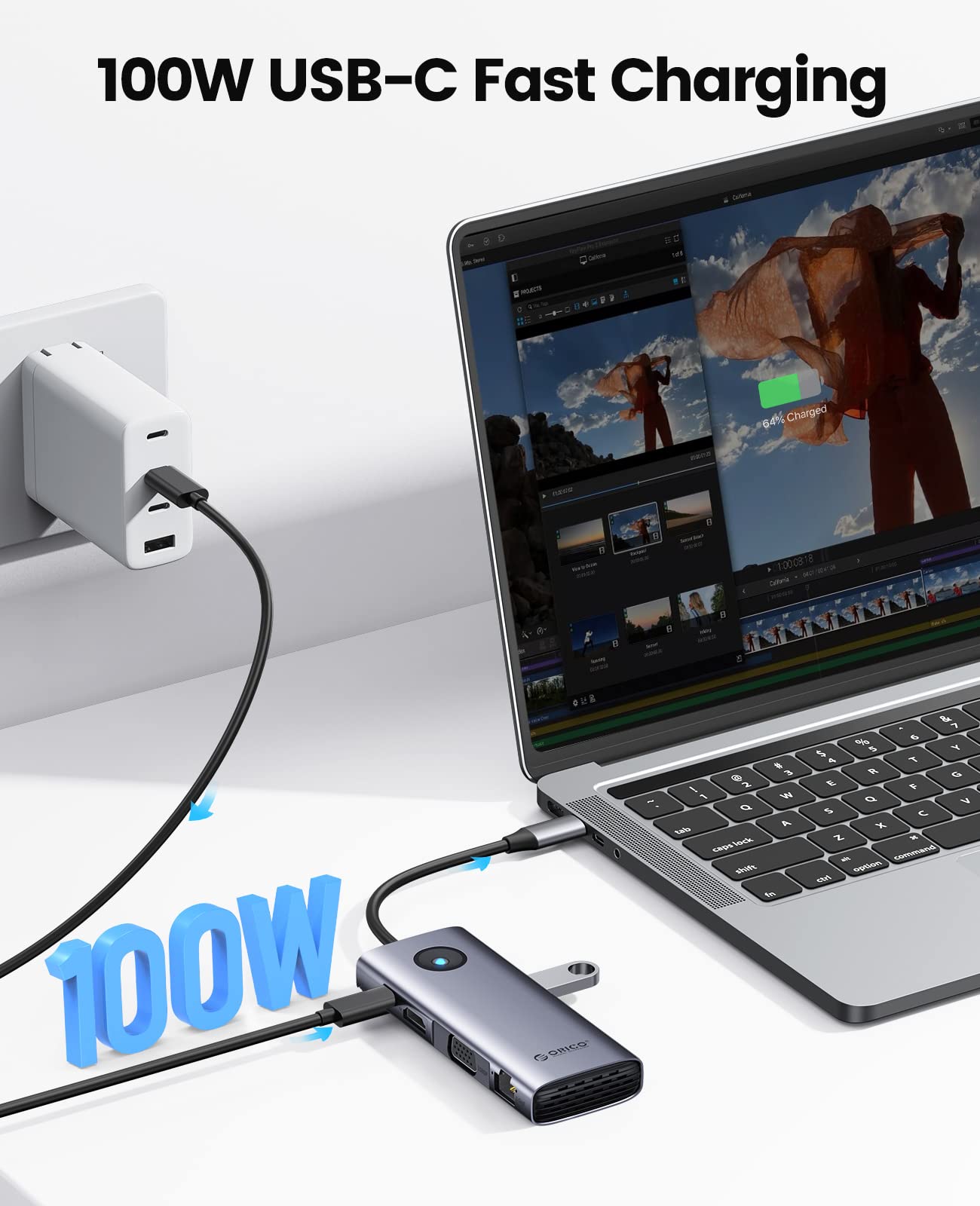 Foto 7 pulgar | Estación De Acoplamiento Usb C Orico 8 En 1 Con Hdmi 4k, Vga Y Ethernet - Venta Internacional.