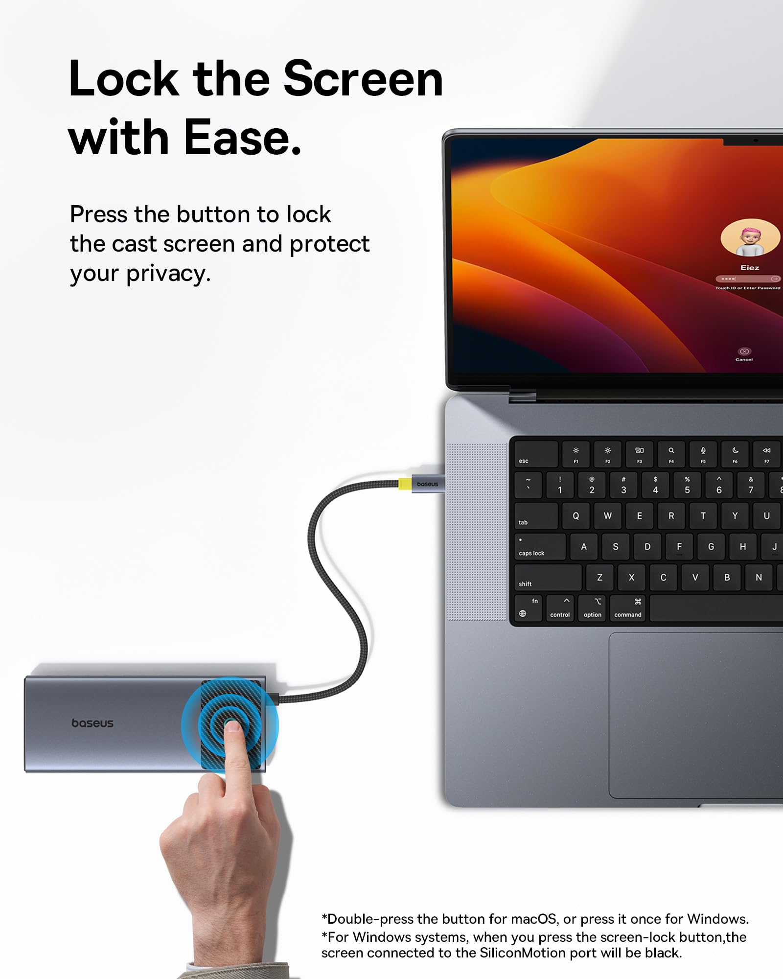 Foto 7 pulgar | Estación De Acoplamiento Baseus Para Macbook Con Doble Monitor Usb C De 10 Gbps - Venta Internacional.