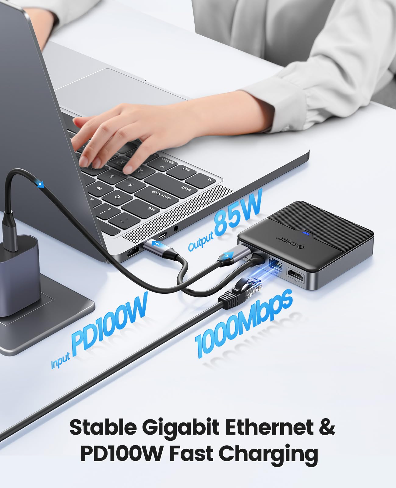 Foto 5 pulgar | Hub Usb C Orico Estación De Acoplamiento 8 En 1 4k @60hz Hdmi 100w Pd - Venta Internacional.