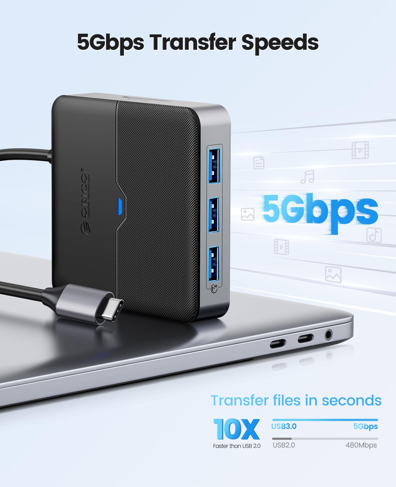 Foto 6 pulgar | Hub Usb C Orico Estación De Acoplamiento 8 En 1 4k @60hz Hdmi 100w Pd - Venta Internacional.