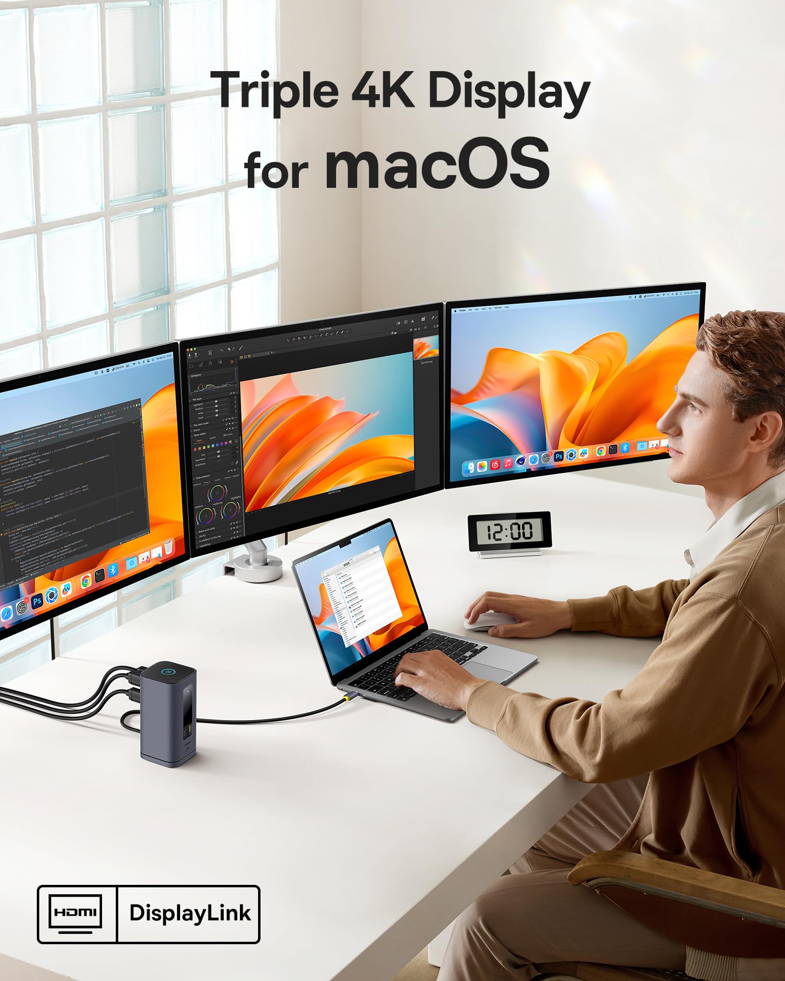 Foto 3 pulgar | Estación De Acoplamiento Baseus Spacemate (mac) Usb C 3 Para Monitores 4k Hdmi - Venta Internacional.