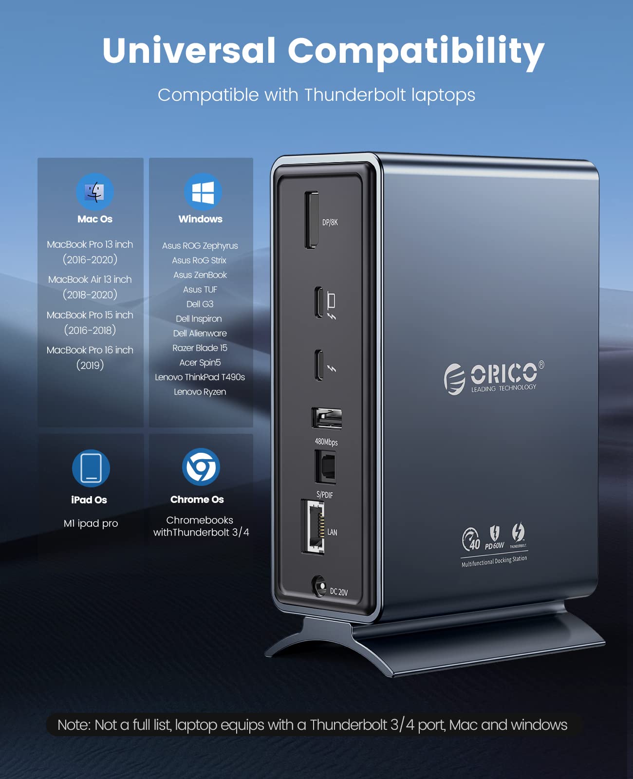 Foto 7 pulgar | Thunderbolt 3 Dock Orico 15 En 1, Pantalla Única 8k Y Doble 4k - Venta Internacional.