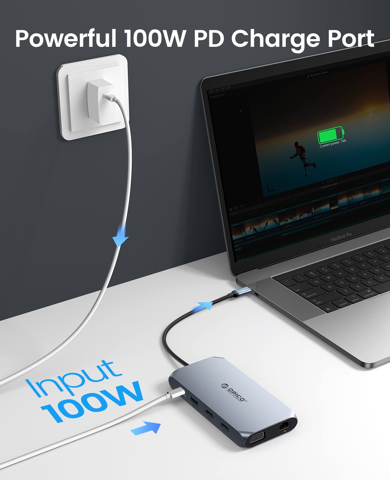 Foto 7 pulgar | Estación De Acoplamiento Orico, Adaptador Usb C A Hdmi Dual, Hub 12 En 1 - Venta Internacional.