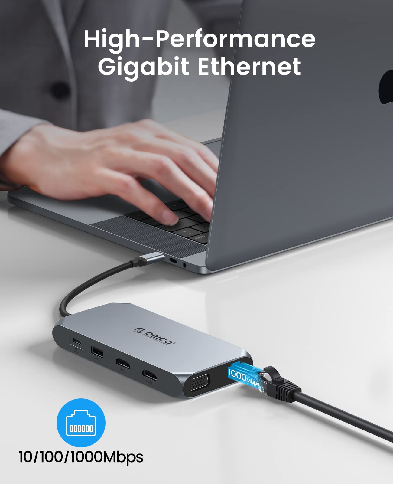 Foto 8 pulgar | Estación De Acoplamiento Orico, Adaptador Usb C A Hdmi Dual, Hub 12 En 1 - Venta Internacional.