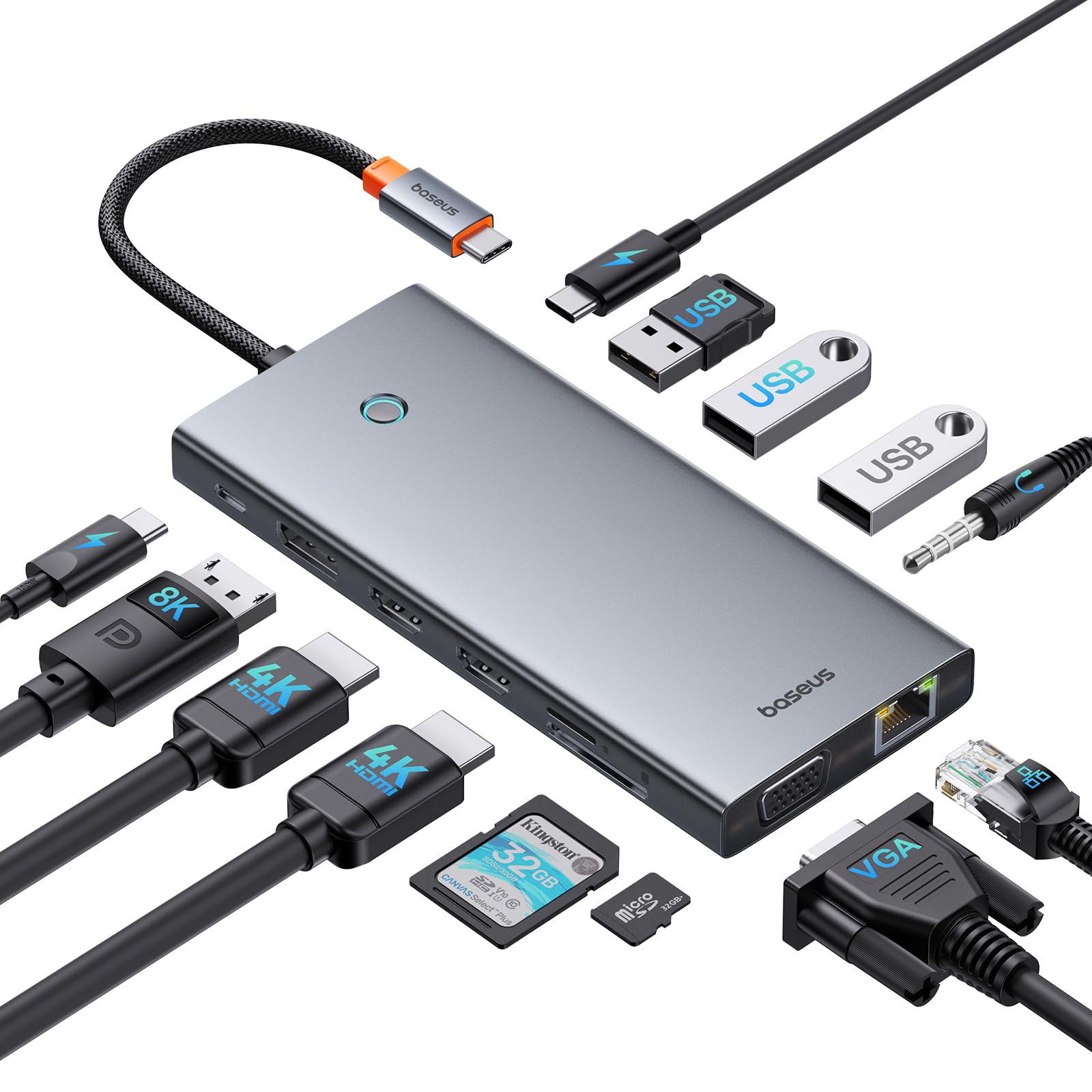 Foto 2 pulgar | Estación De Acoplamiento Para Portátil Baseus 13 En 1 Usb C Con Doble Monitor 4k - Venta Internacional.