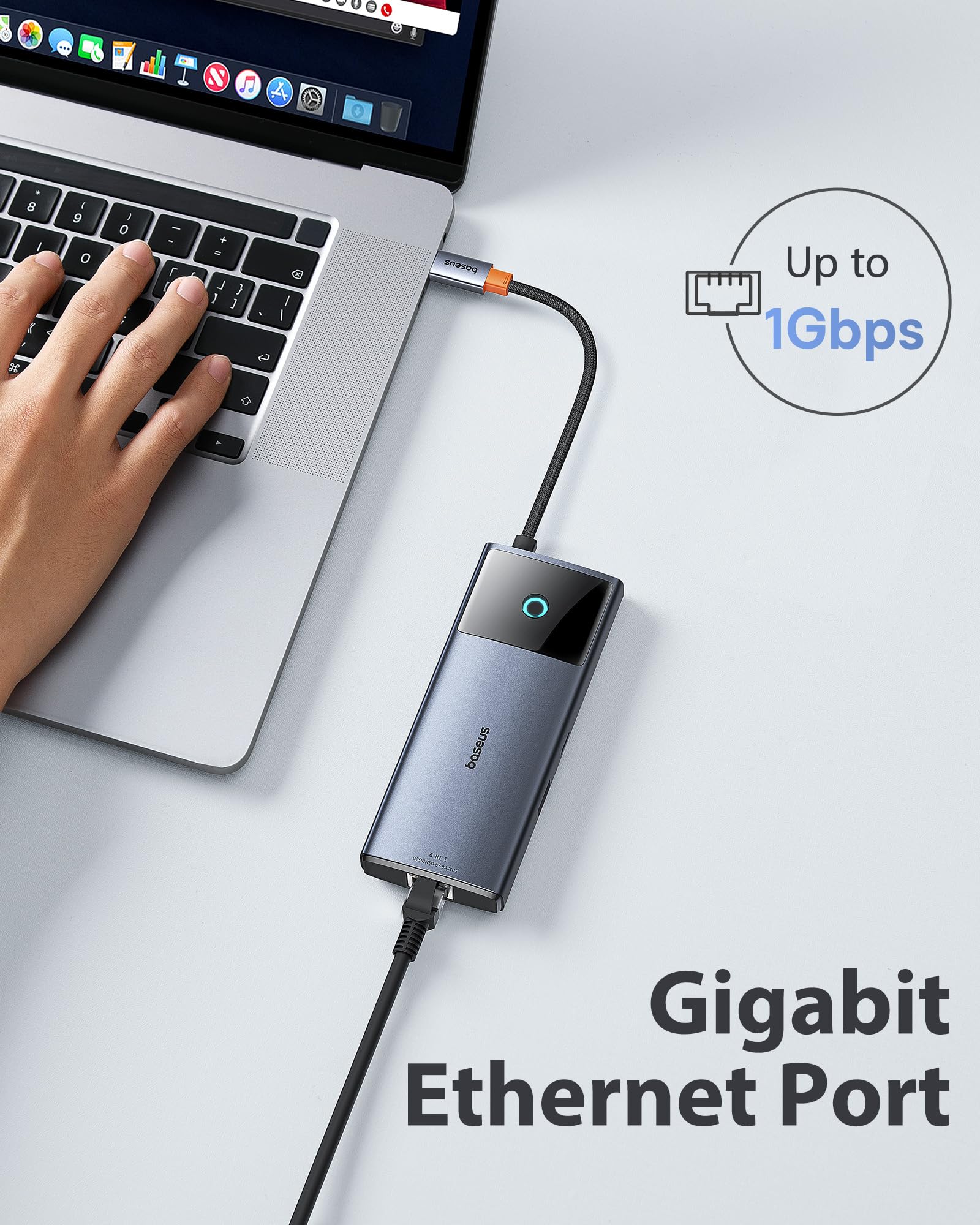 Foto 5 pulgar | Hub Usb C Baseus 6 En 1 De 10 Gbps Con Hdmi 4k @60hz Para Iphone - Venta Internacional.
