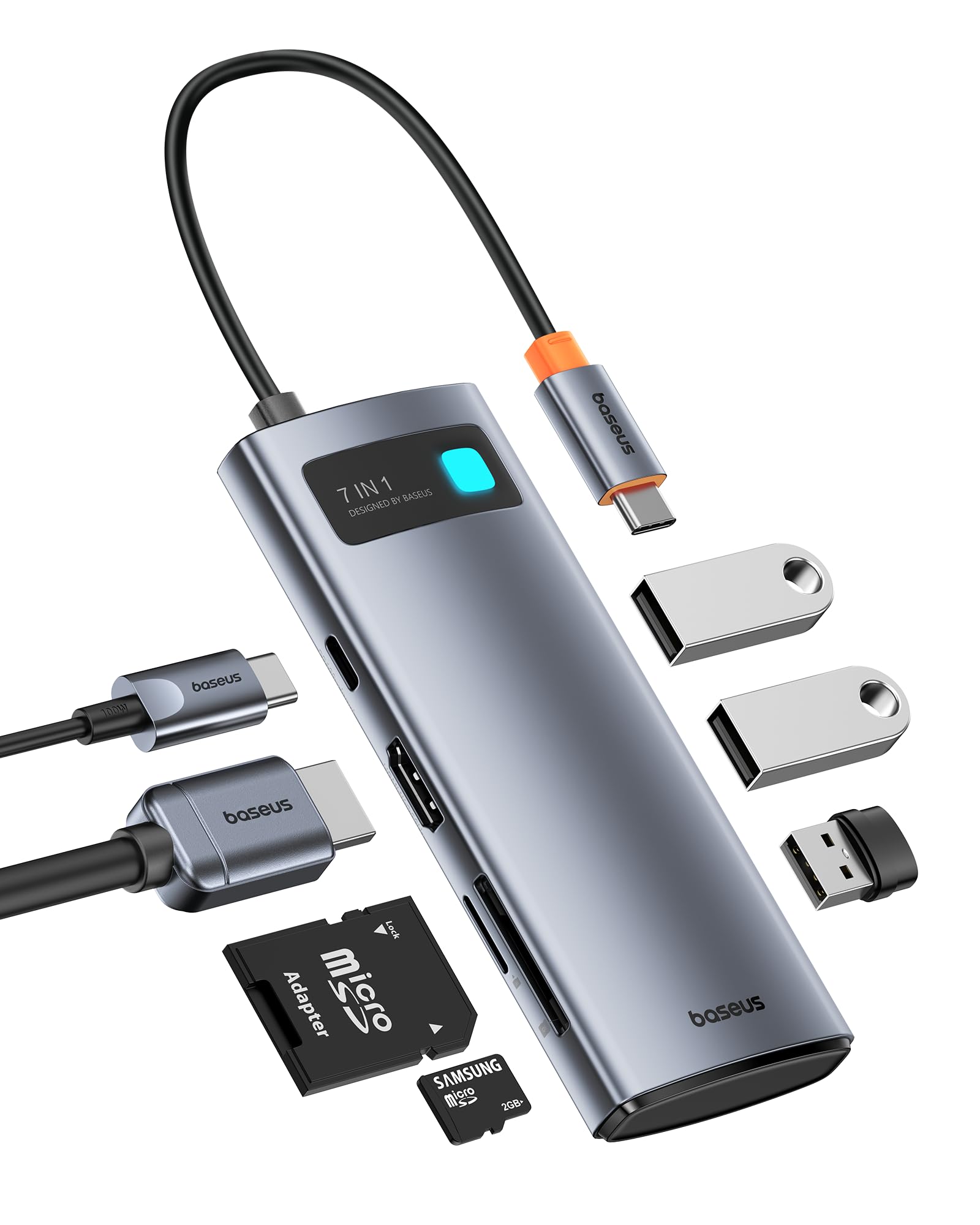 Foto 2 pulgar | Hub Usb C Baseus 7 En 1 Con Hdmi 4k @60hz, 3 Usb-a, Pd De 100 W - Venta Internacional.