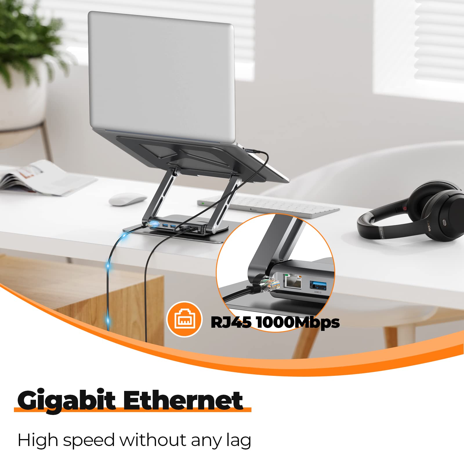 Foto 4 | Base De Carga Para Ordenador Portátil Tobenone Tobenone Usb C 6 En 1, Color Gris - Venta Internacional.