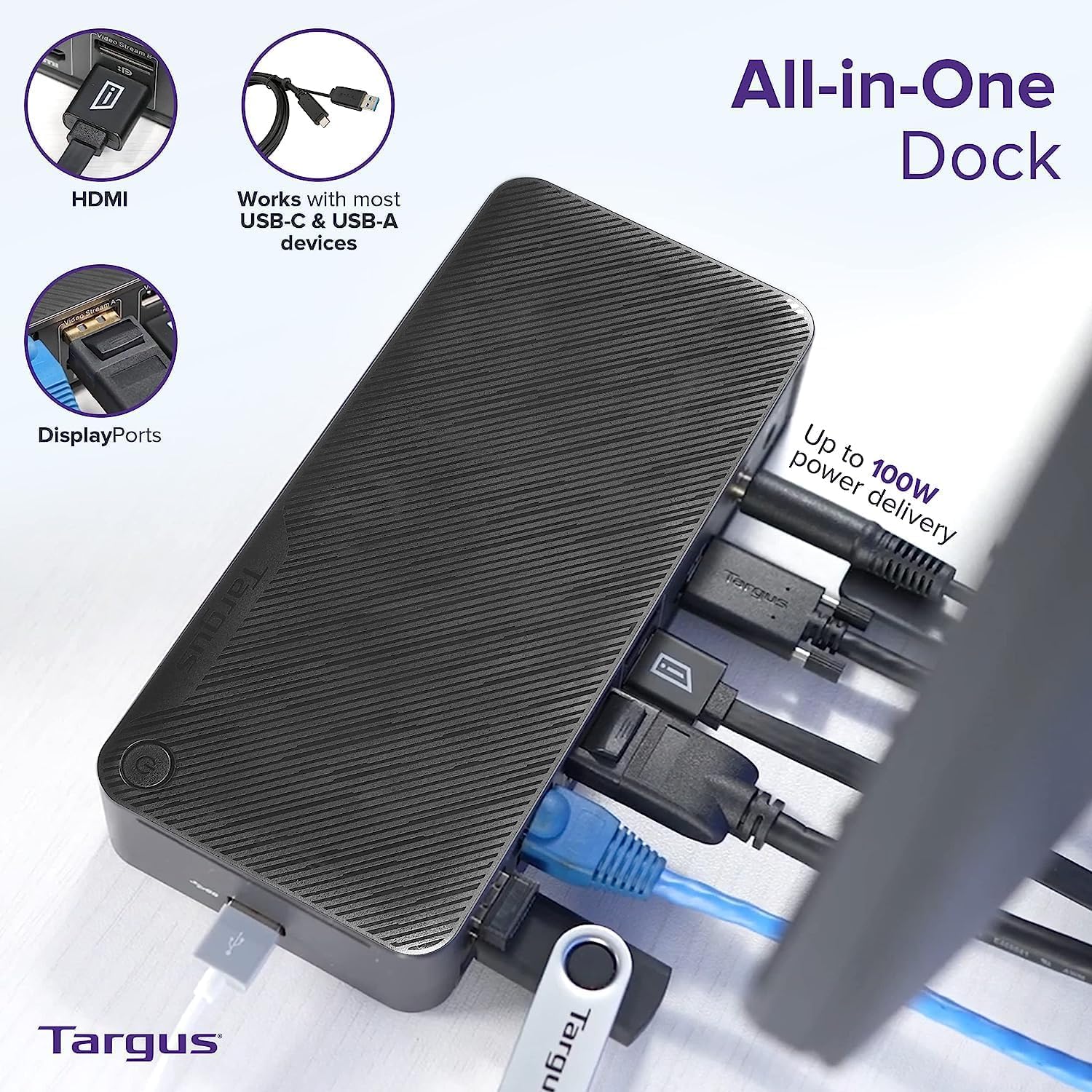 Foto 7 pulgar | Estación De Acoplamiento Targus Usb-c Universal Dv4k Con 100 W De Potencia - Venta Internacional.