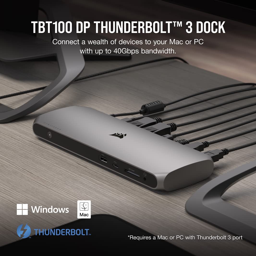Foto 3 pulgar | Estación De Acoplamiento Thunderbolt 3 Corsair Tbt100 Dp Con Displayport 4k60 - Venta Internacional.