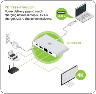 Foto 5 | Estación De Acoplamiento Iogear Usb-c 4 En 1 Con Salida Hdmi 4k De 30 Hz - Venta Internacional.