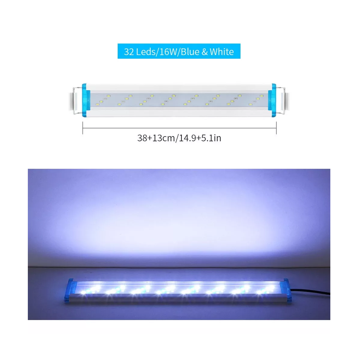 Foto 3 pulgar | Luz LED Externa y Blanca Azul de 38 cm para Acuario Eo Safe Imports Esi-7875 Blanco