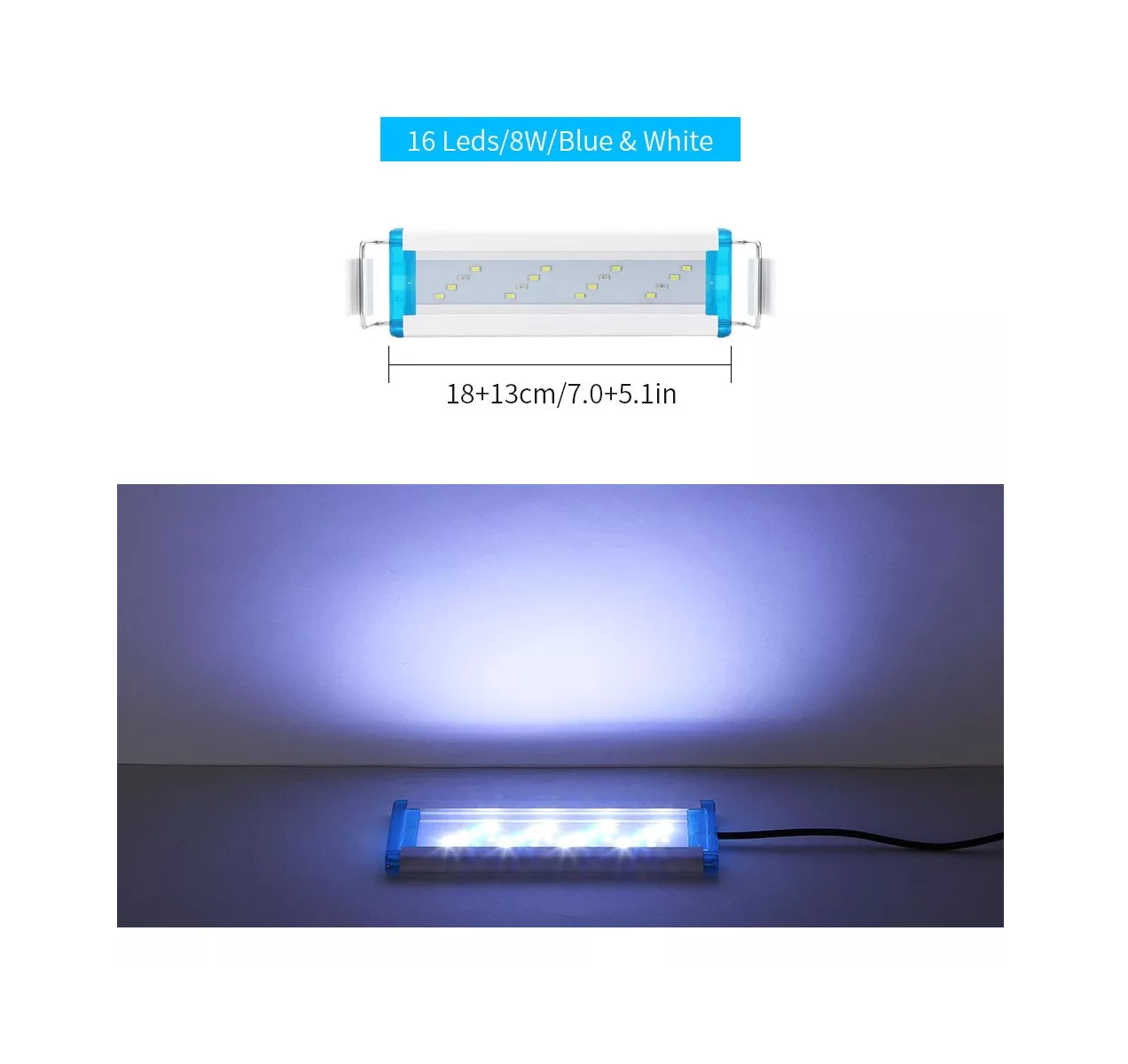 Foto 4 pulgar | Luz Led Externa de 18 Cm para Acuario Eo Safe Imports Esi-9127 Blanco