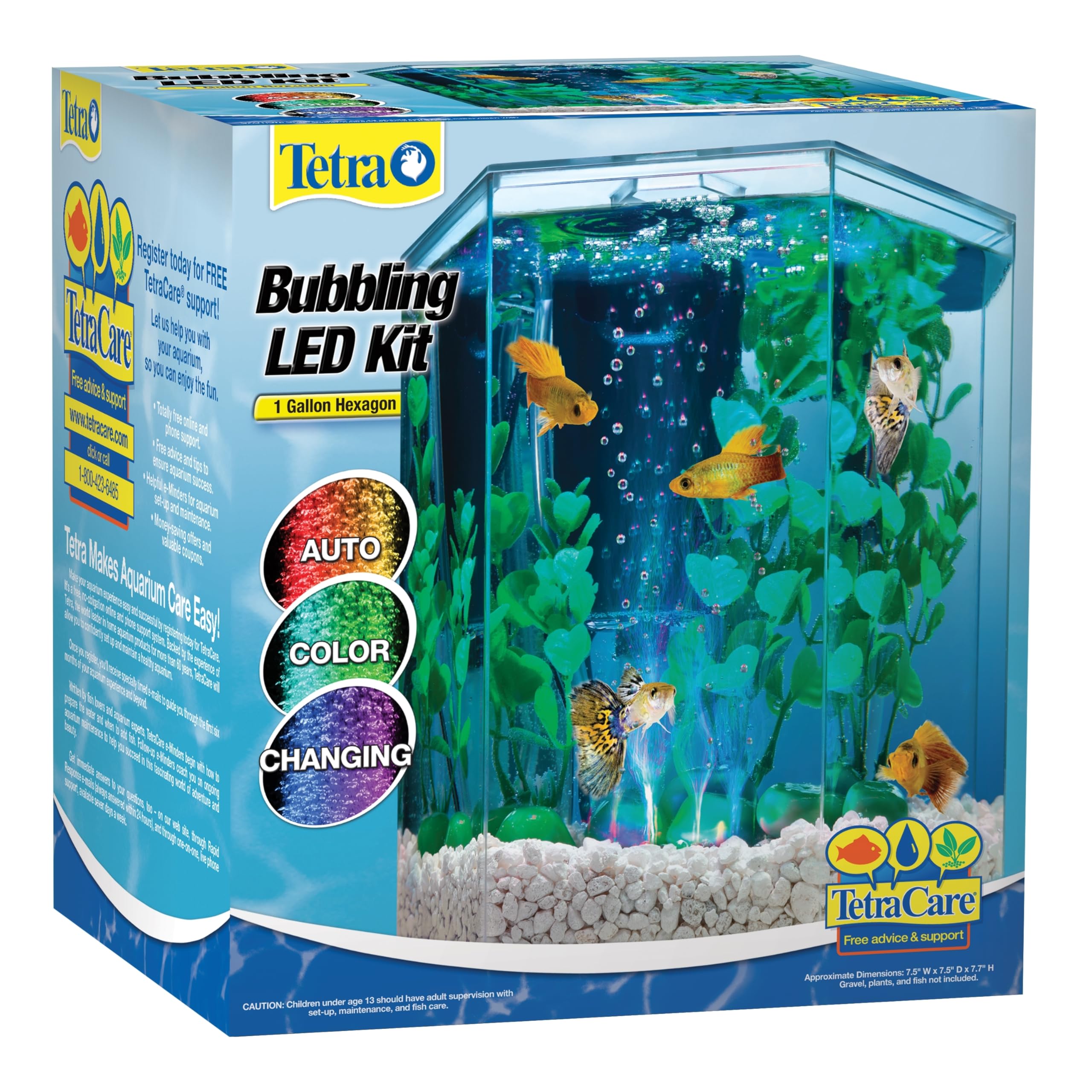 Foto 2 pulgar | Kit De Acuario Tetra Bubbling Led De 3,8 L En Forma De Hexágono Con Luz - Venta Internacional.