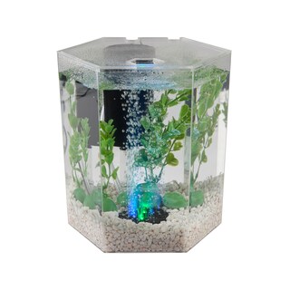 Foto 4 | Kit De Acuario Tetra Bubbling Led De 3,8 L En Forma De Hexágono Con Luz - Venta Internacional.