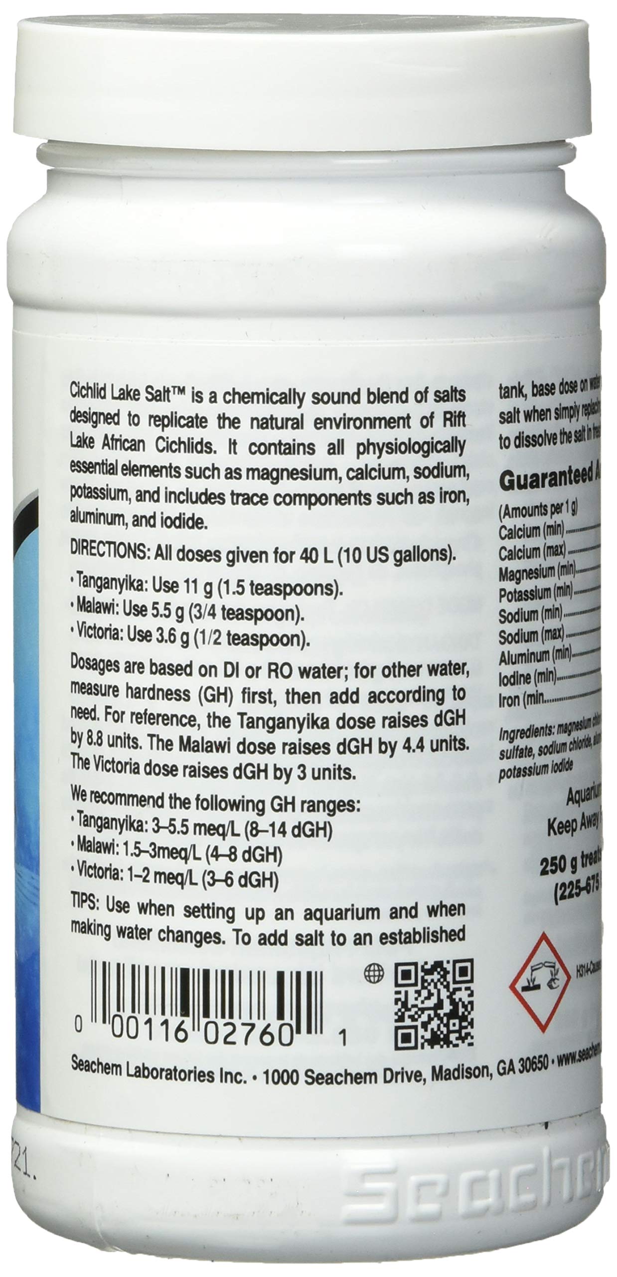 Foto 3 pulgar | Sal De Cichlid Lake Seachem, 250 G/250 Ml, No Ácida - Venta Internacional.