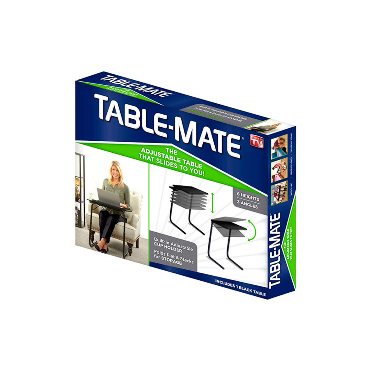 Foto 5 pulgar | Mesa Portátil Multiusos Tv Ofertas Table Mate Blanca Plegable y Ajustable con Niveles de Altura