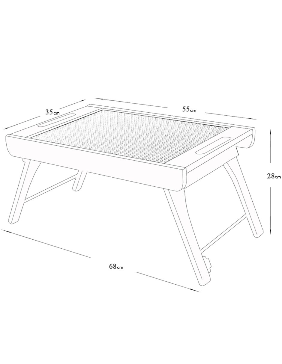 Foto 3 | Mesa para Cama Hogare Haus Natura color Marrón