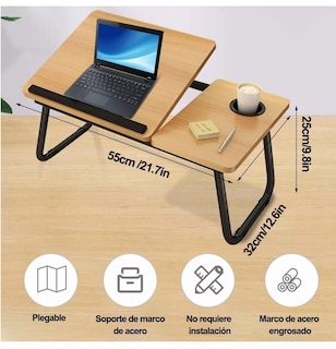 Foto 3 | Soporte Cama Portátil Plegable Belug para Laptop color Marrón