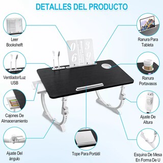 Foto 3 | Mesa Plegable Eo Safe Imports Esi11341 Negro para Computadora