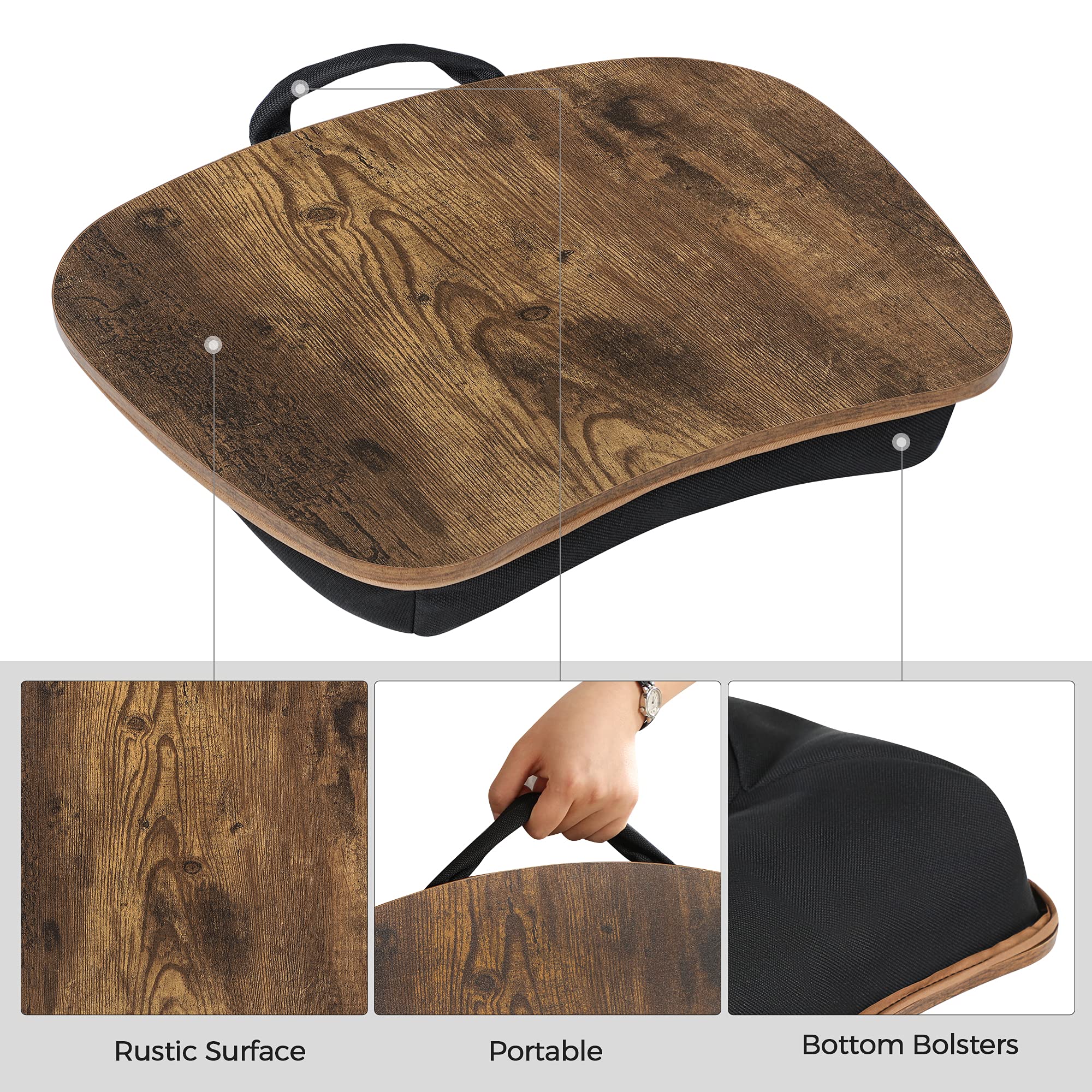 Foto 7 | Lap Desk Songmics, Bandeja Para Ordenador Portátil, Con Asa, Color Marrón Rústico