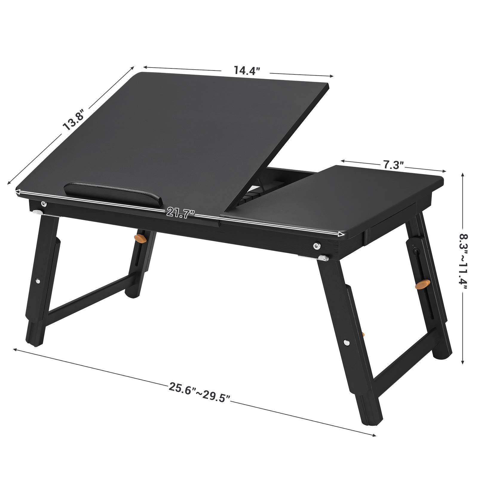 Foto 6 | Escritorio Para Portátil Songmics, Bandeja Plegable De Bambú Con Cajón, Color Negro