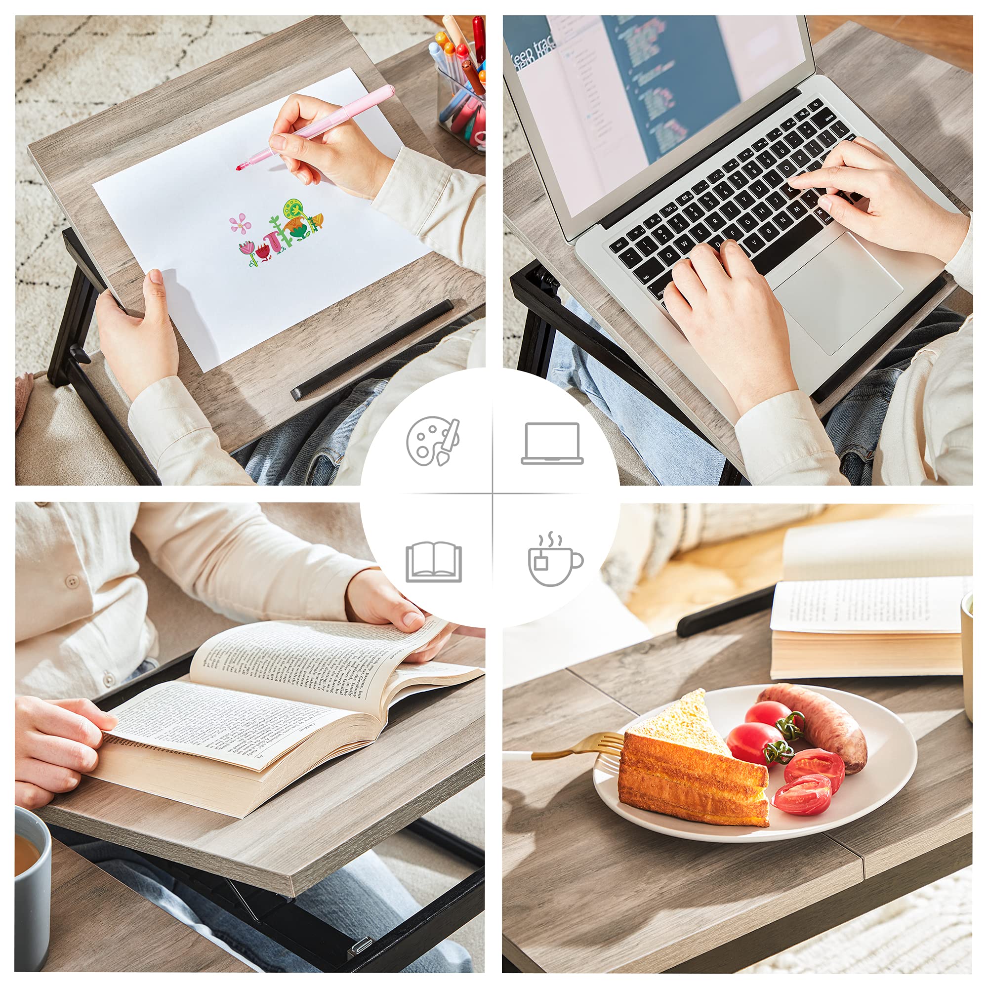 Foto 4 pulgar | Escritorio Portátil Songmics con Tapa Ajustable- Venta Internacional