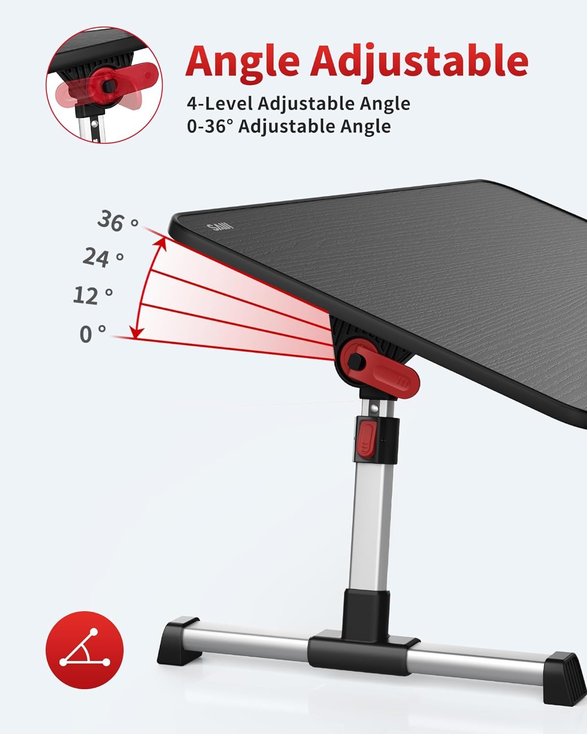 Foto 4 pulgar | Mesa De Escritorio Para Portátil Saiji, Ajustable, Negra - Venta Internacional.