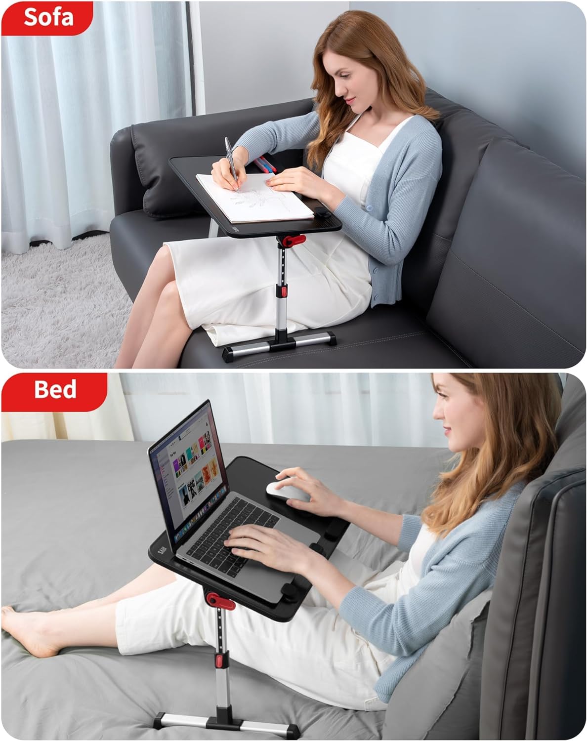 Foto 7 pulgar | Mesa De Escritorio Para Portátil Saiji, Ajustable, Negra - Venta Internacional.