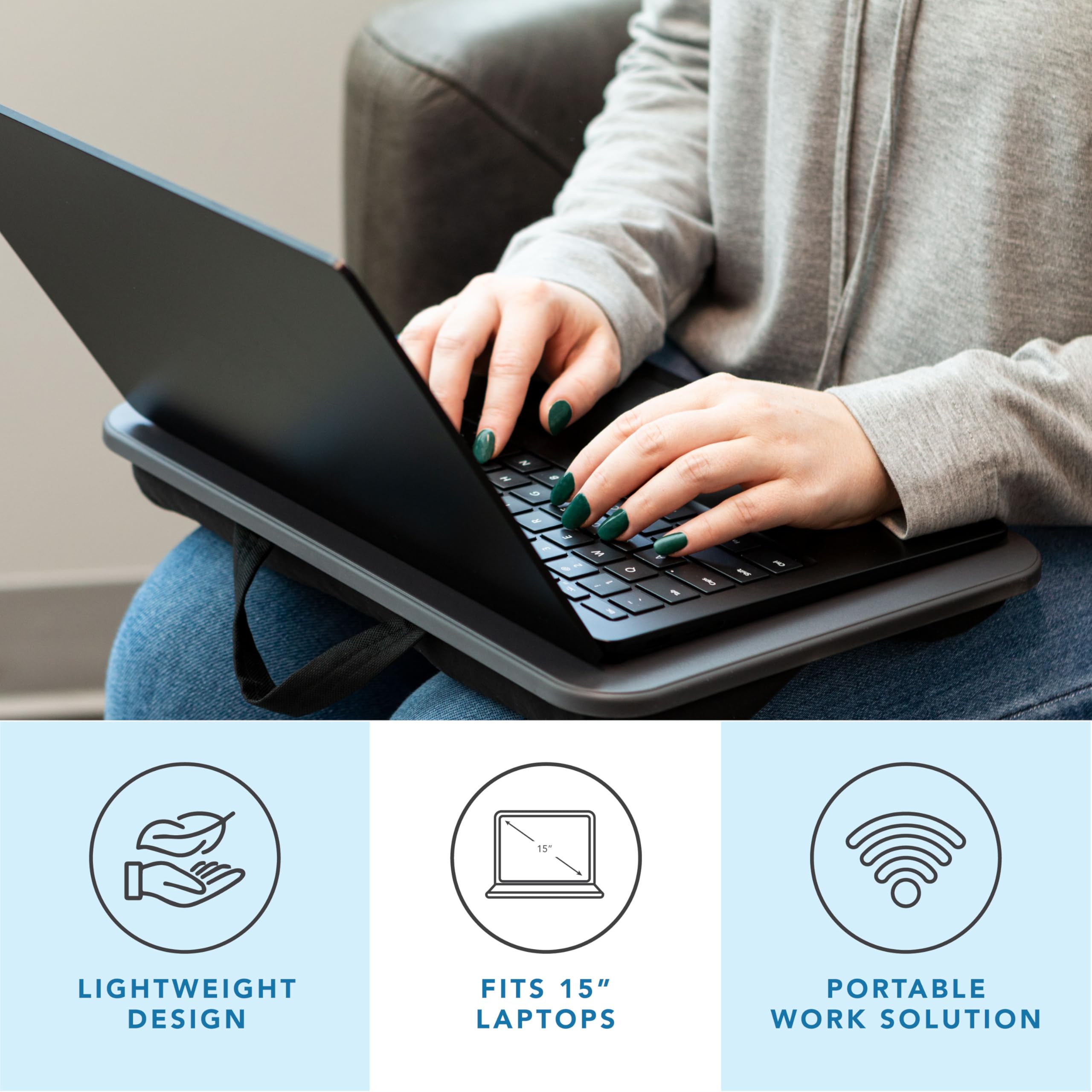 Foto 3 pulgar | Lap Desk LapGear Compact Charcoal para Portátiles de 15 Pulgadas - Venta Internacional