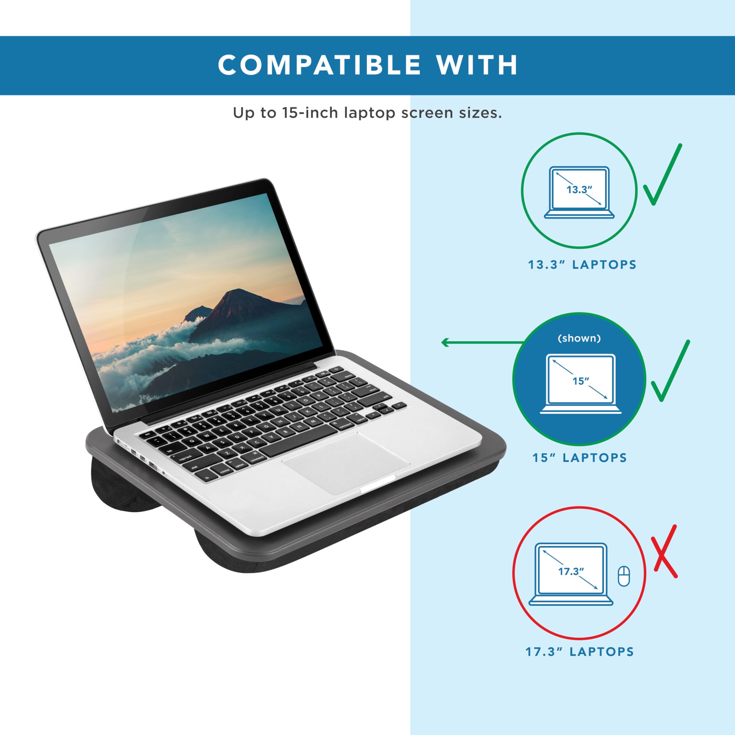 Foto 4 pulgar | Lap Desk LapGear Compact Charcoal para Portátiles de 15 Pulgadas - Venta Internacional