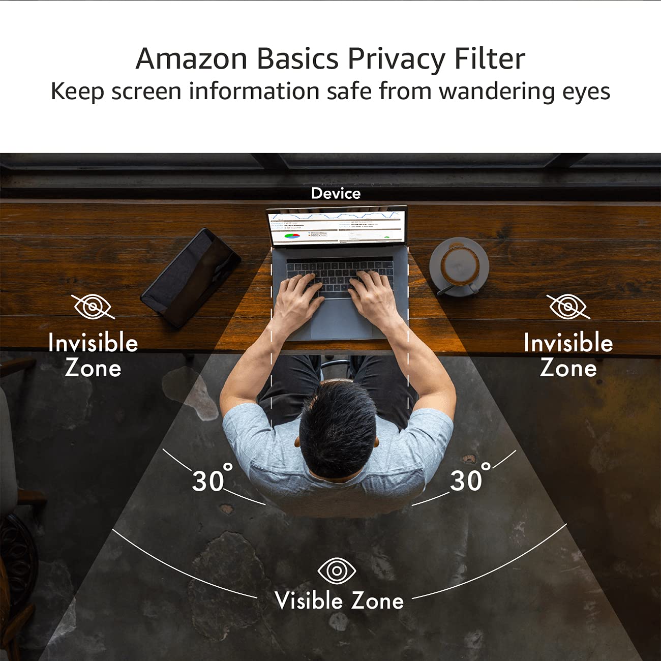 Foto 5 pulgar | Filtro De Pantalla De Privacidad Amazon Basics Monitor 16:9 De 21,5 Pulgadas - Venta Internacional.