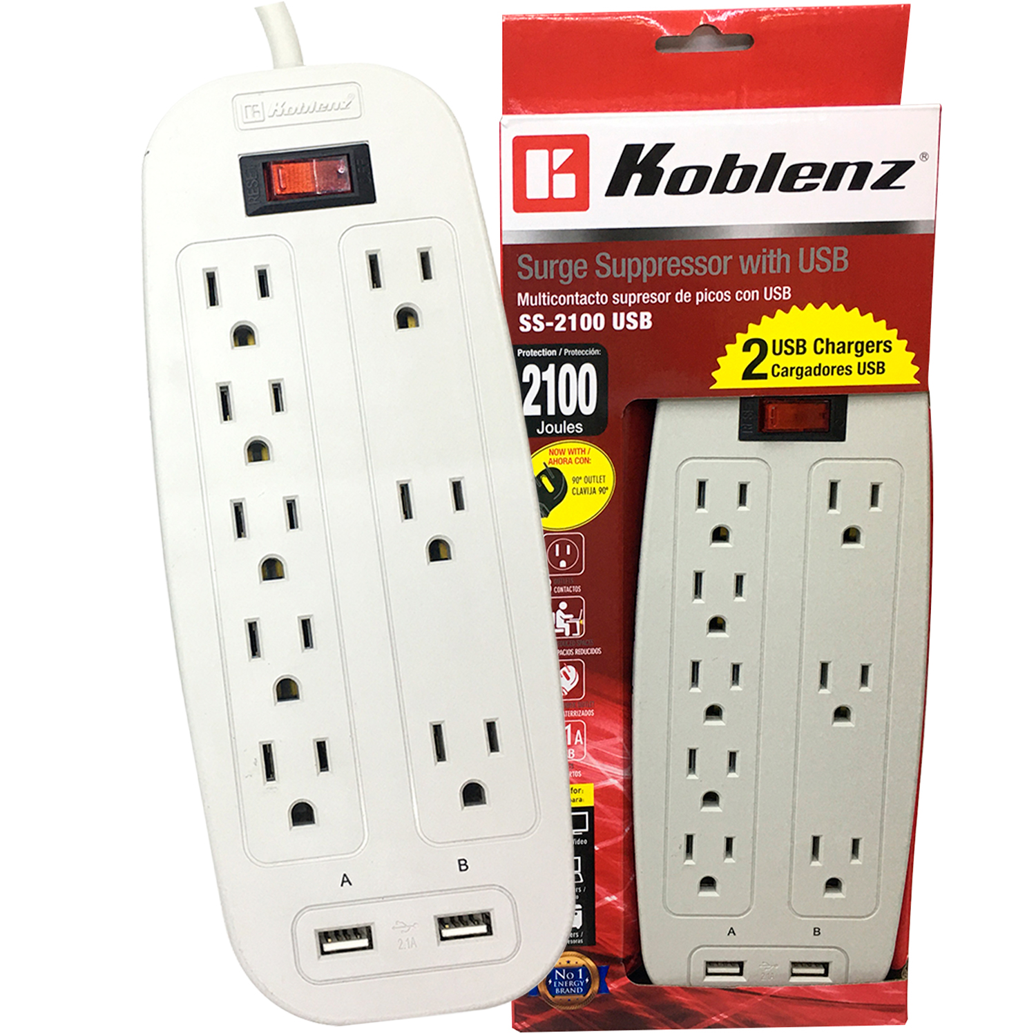 Foto 3 | Multicontacto Koblenz Ss-2100 con Protección Platinum de 8 Contactos Usb 00-5334-00-8