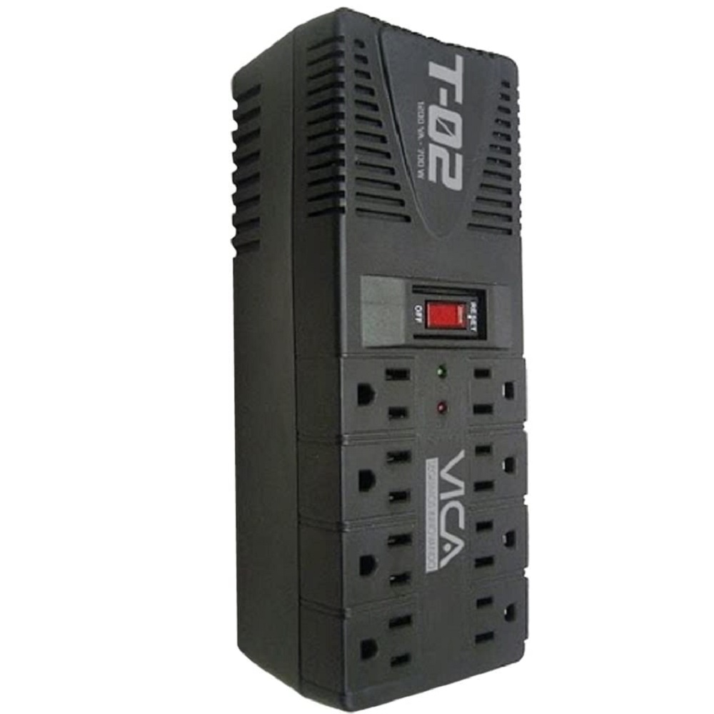 Foto 1 | Regulador Electrónico de Voltaje Vica T-02 de 700 w/ 8 Puertos color Negro
