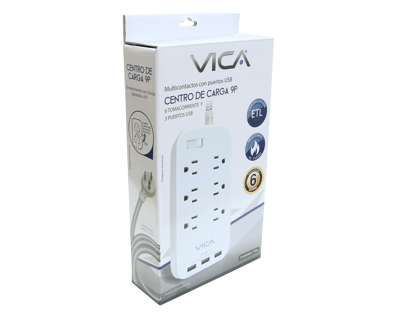 Foto 4 pulgar | Tira Multicontactos Vica color Blanco de 1250 W