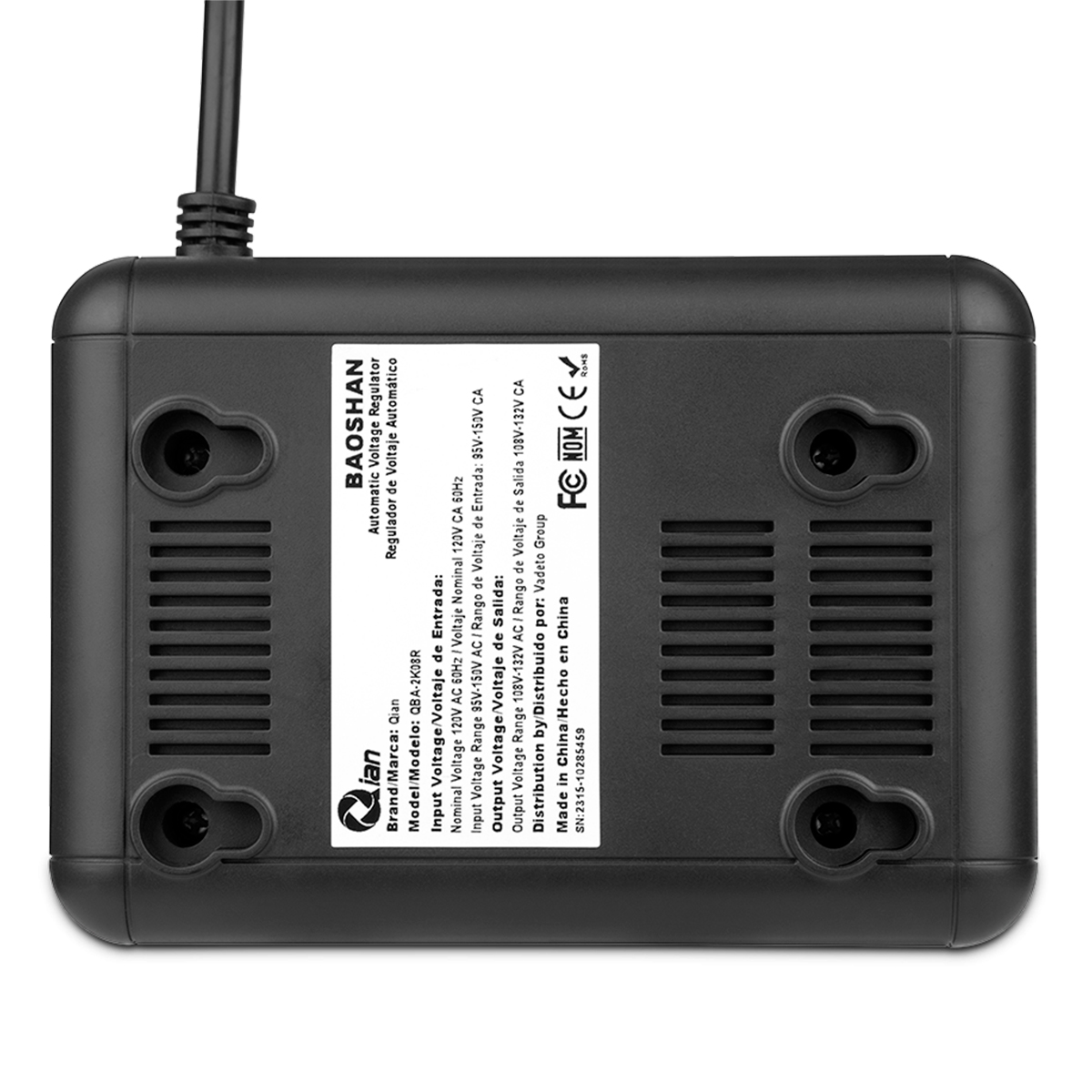 Foto 4 pulgar | Regulador de Voltaje Automático Qian QBA-2K08R color Negro Baoshan 2000va/ 1000w