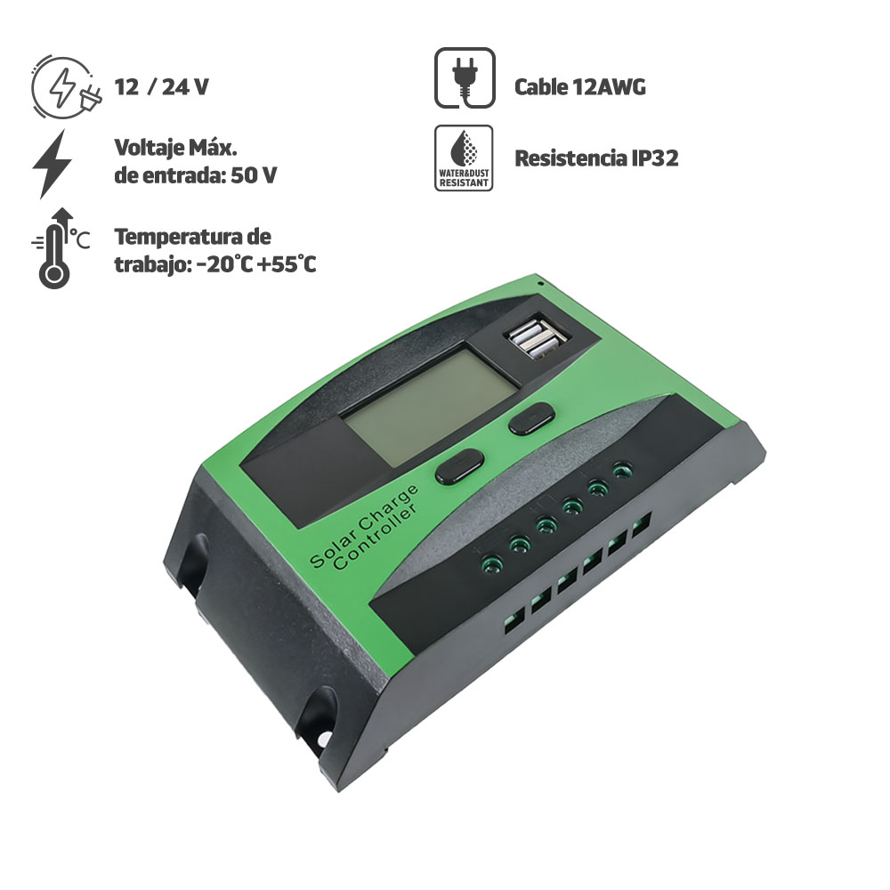 Foto 5 pulgar | Controlador De Carga Solar  Mp-ctrl20