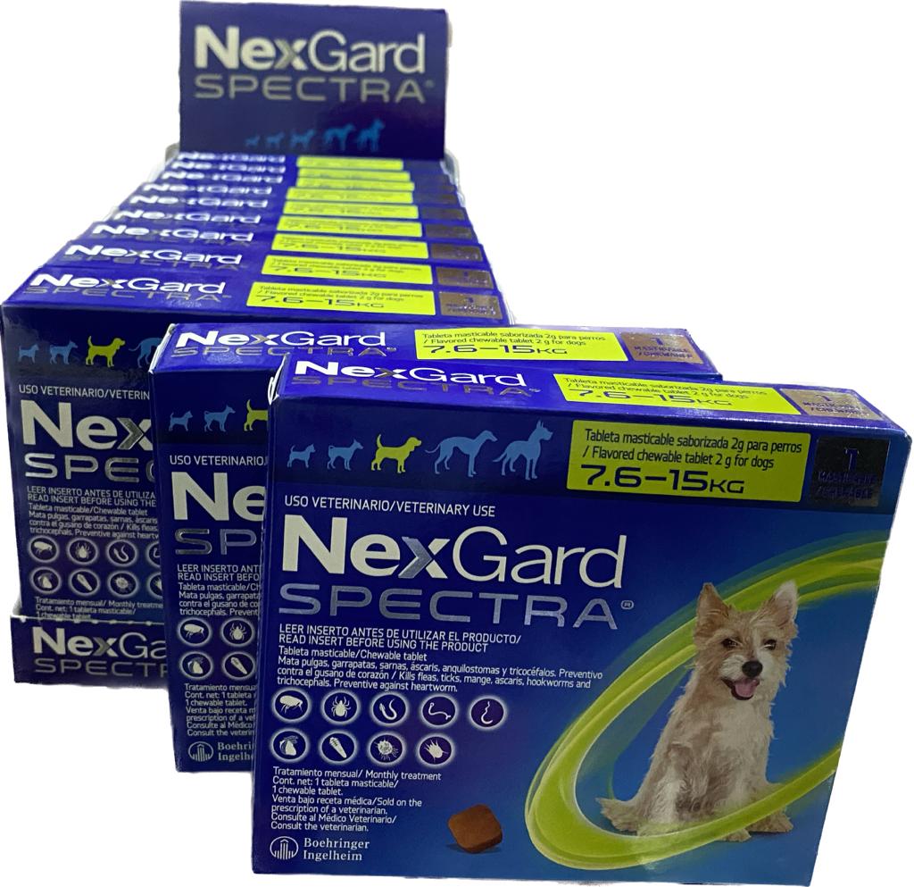 Foto 1 | Desprasitante Nexgard Spectra 7.5-15kg 12 Pzas Para Perro Precio Mayoreo