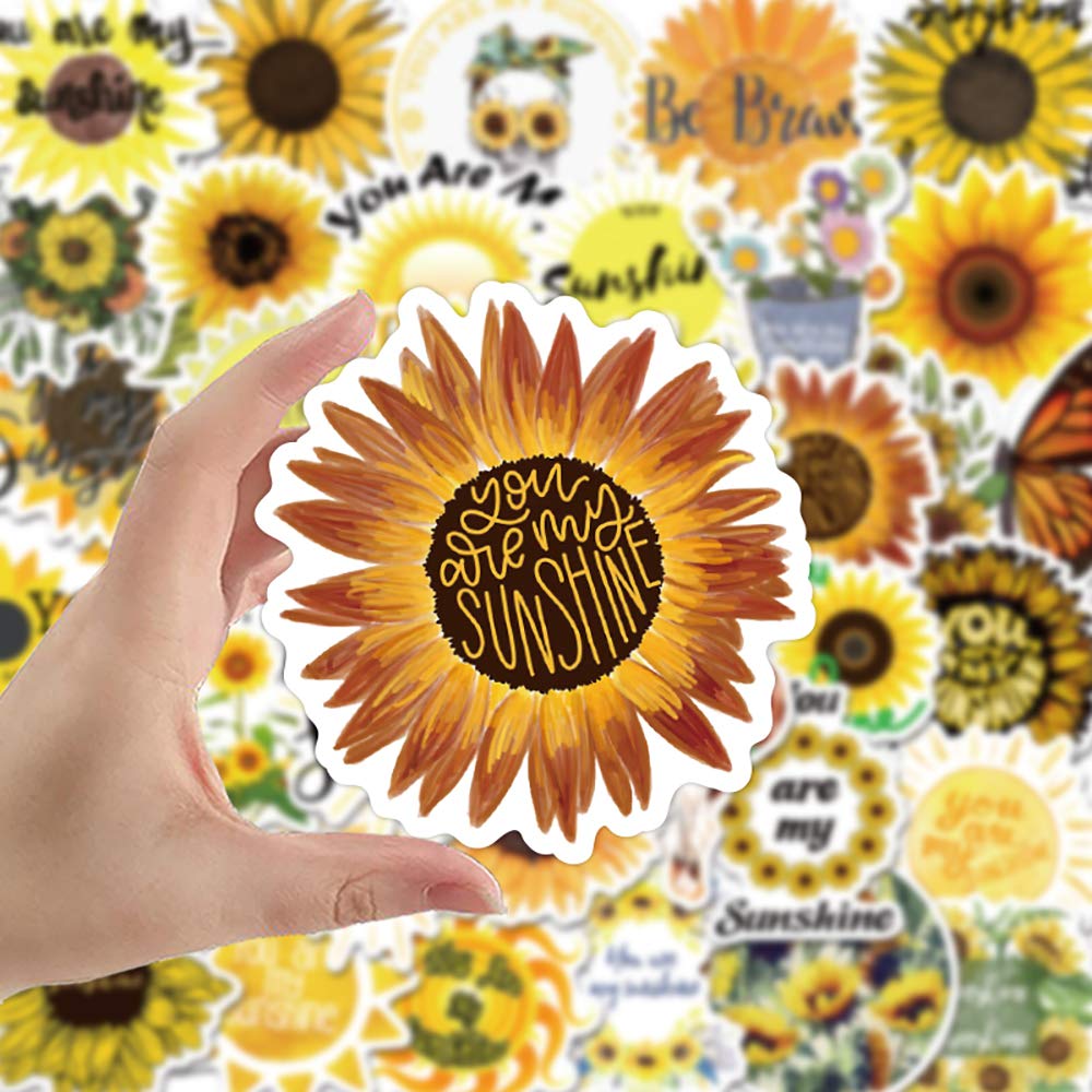 Foto 4 | Pegatinas Acekar Sunflower, 50 Unidades, Impermeables Para Ordenador Portátil Y Móvil - Venta Internacional.