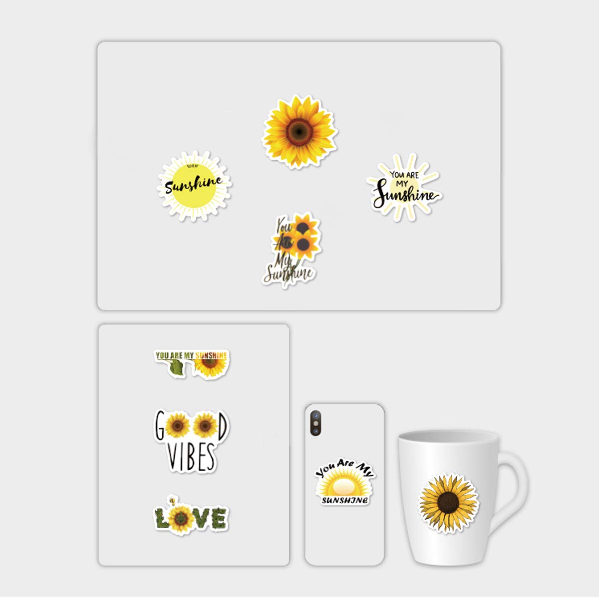 Foto 5 | Pegatinas Acekar Sunflower, 50 Unidades, Impermeables, Para Portátil - Venta Internacional.