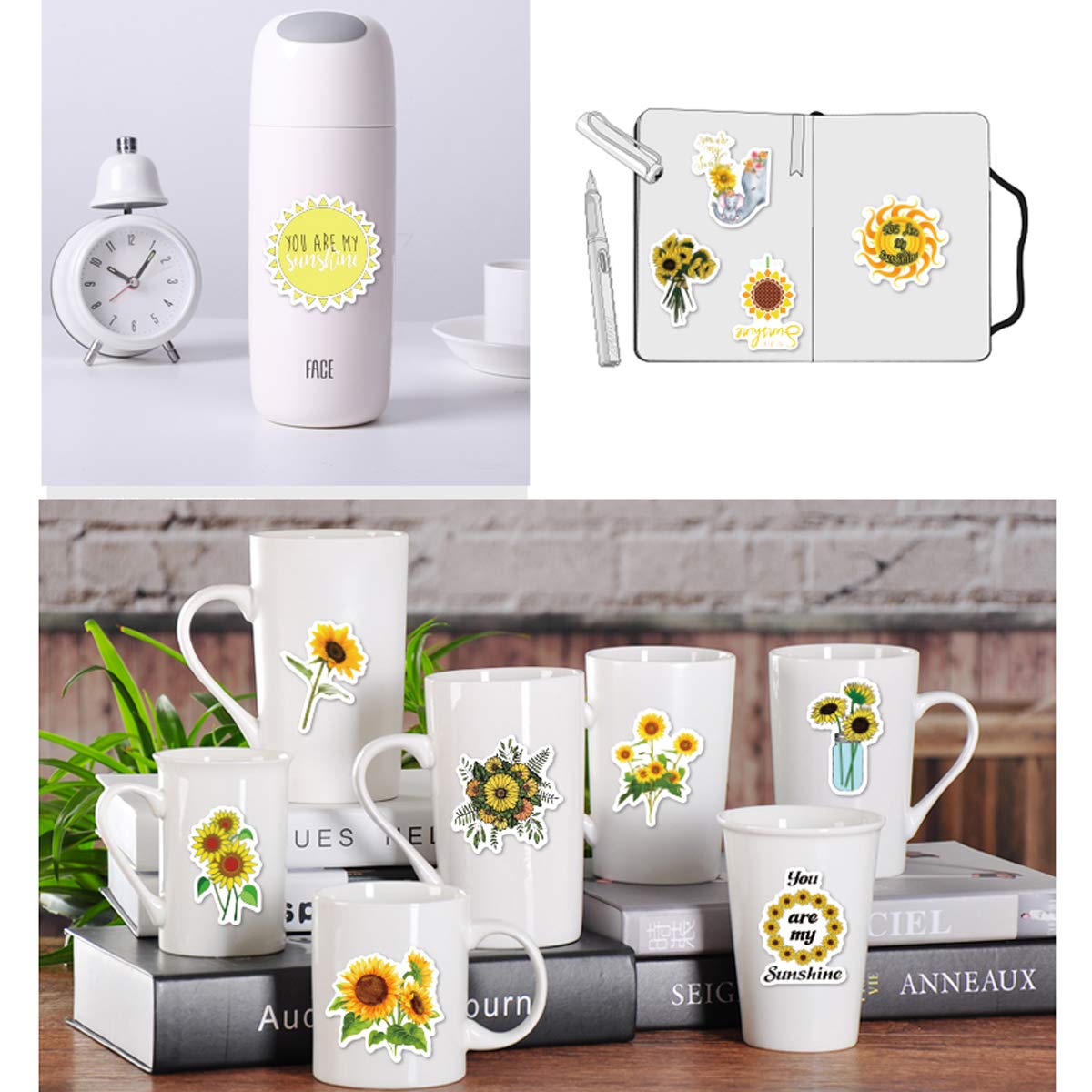 Foto 6 | Pegatinas Acekar Sunflower, 50 Unidades, Impermeables, Para Portátil - Venta Internacional.