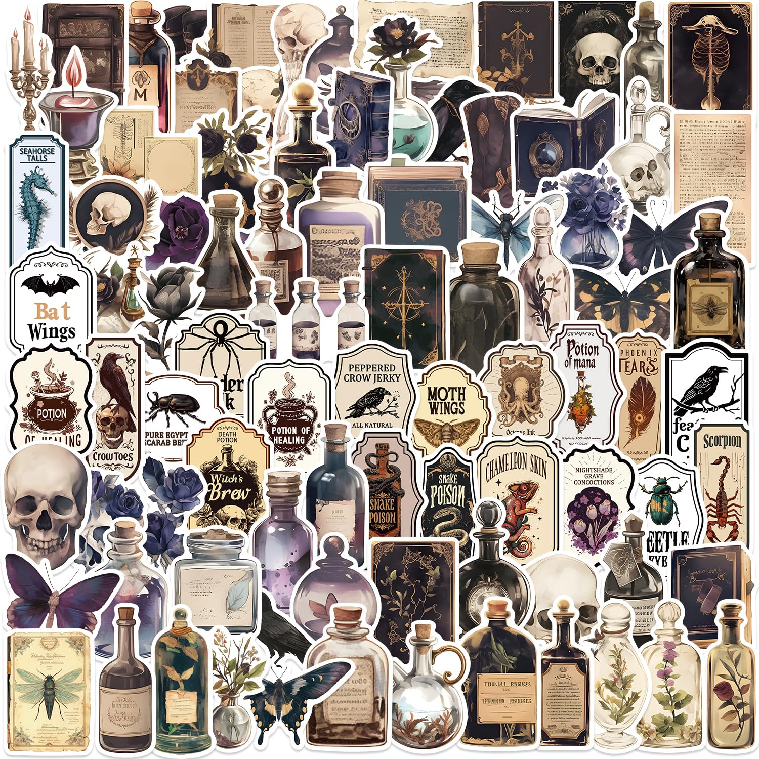 Foto 2 pulgar | Adhesivo Mkz Potion Tags Vintage Apothecary Dark Academia - Venta Internacional.