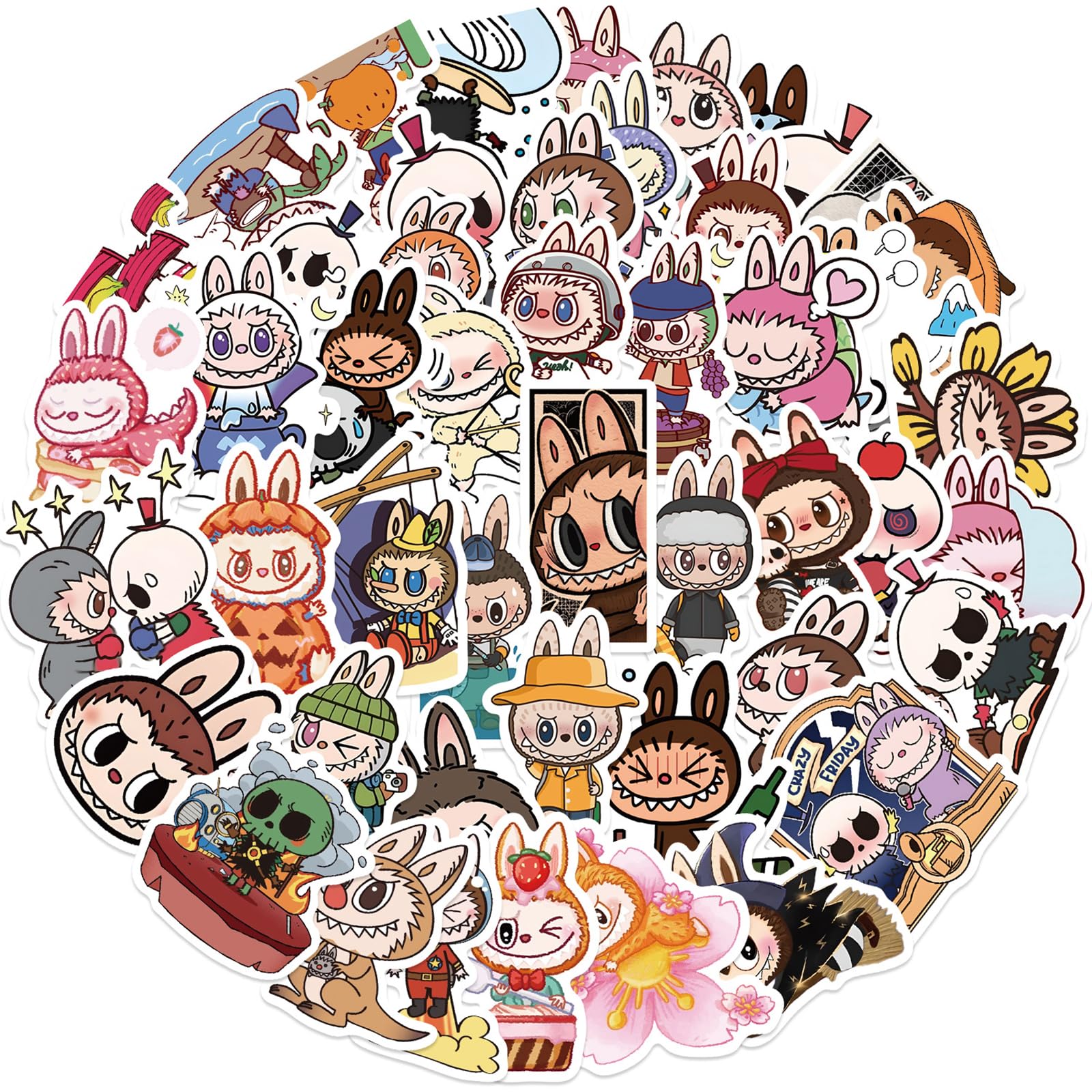 Pegatinas Rubang Labubu Cartoon, 50 Unidades, Impermeables Para Botella De Agua - Venta Internacional.