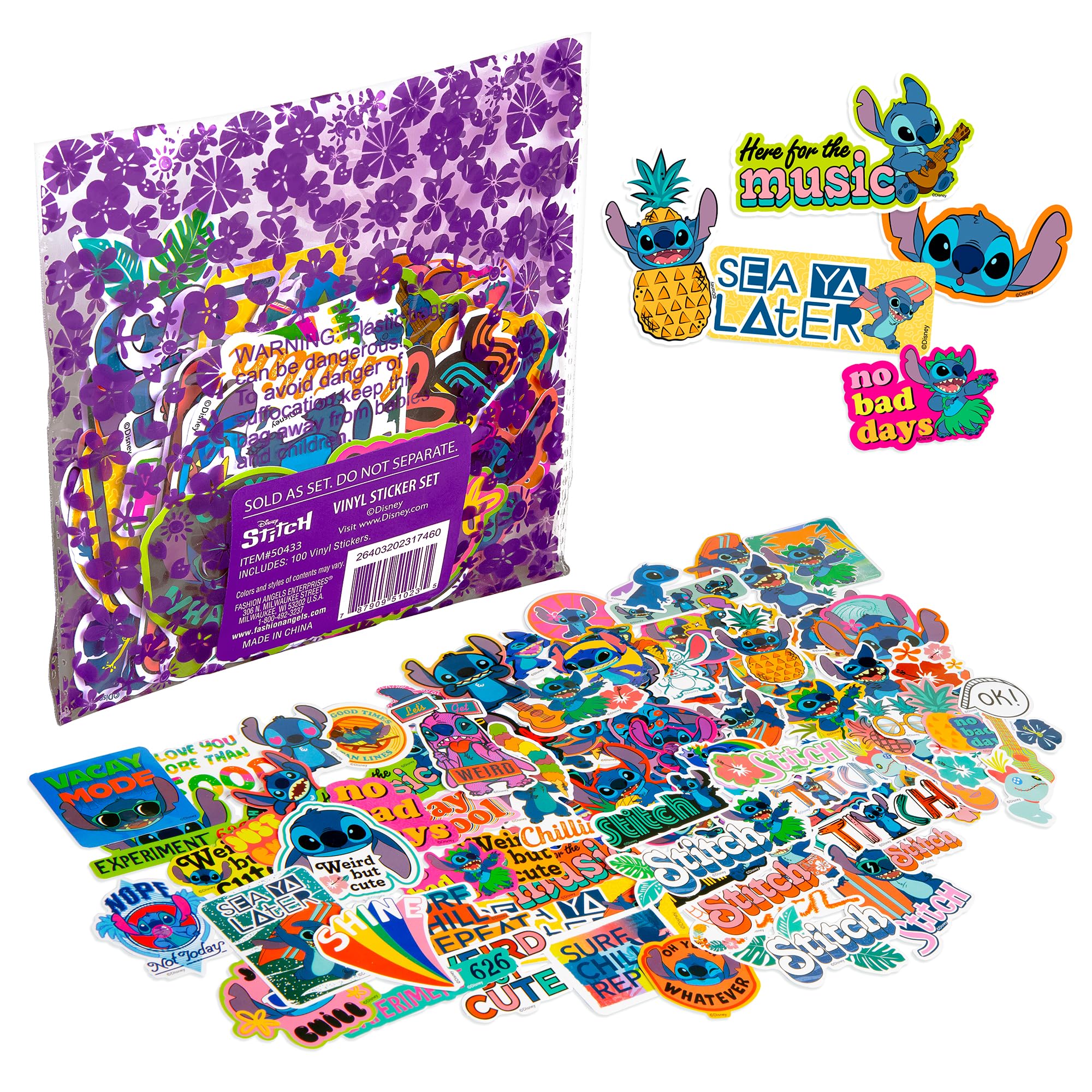 Foto 7 pulgar | Paquete De Pegatinas Fashion Angels Disney Stitch Con 100 Pegatinas - Venta Internacional.