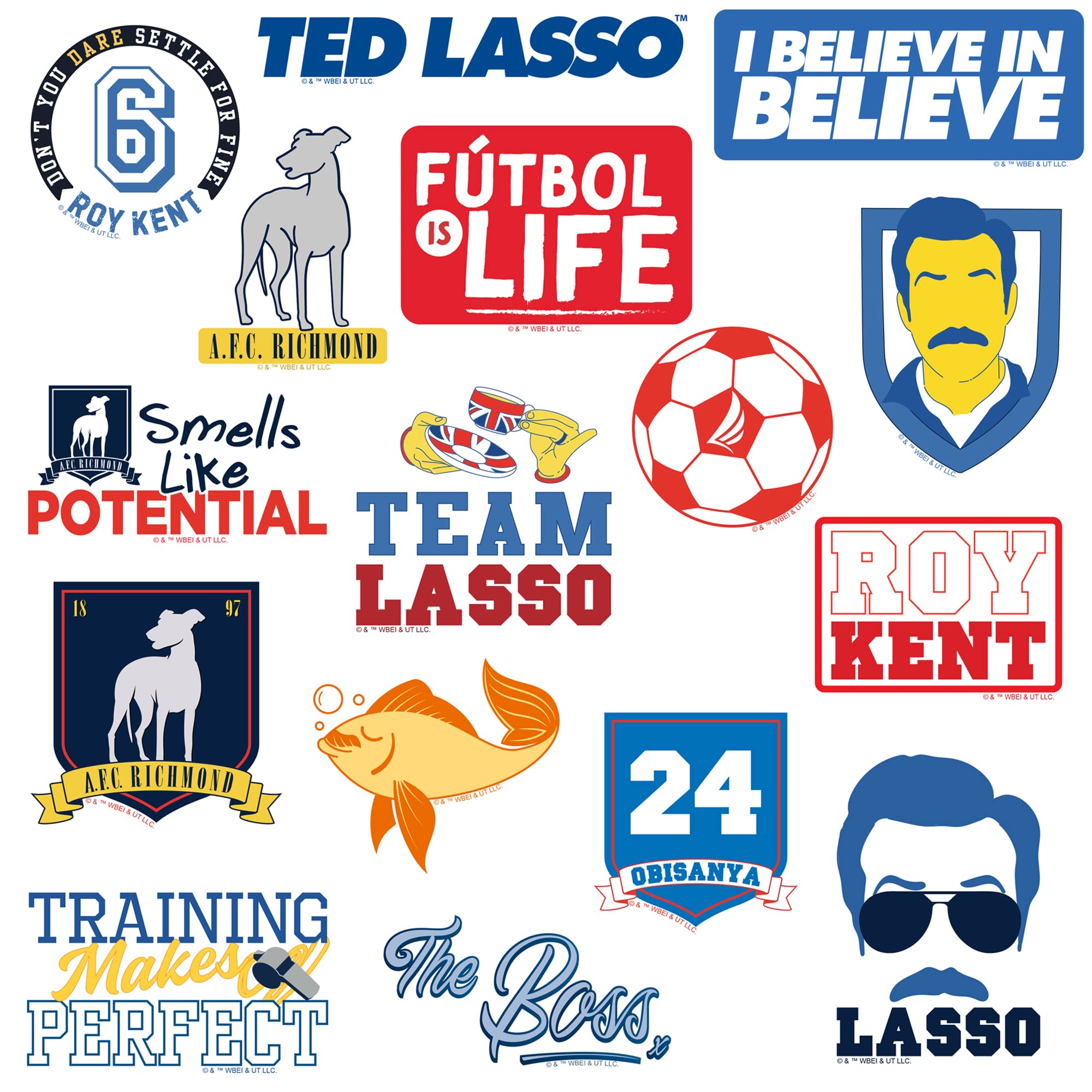 Foto 4 | Paquete De Pegatinas Graphics & More Ted Lasso 50 Ct Large Deluxe - Venta Internacional.