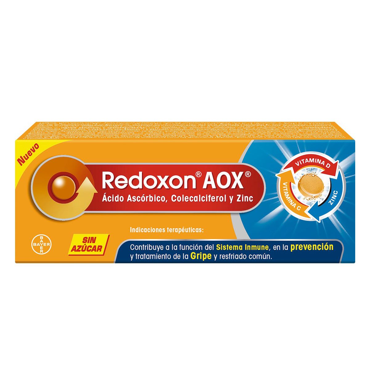 Foto 2 pulgar | Vitamina D/ Vitamina C/ Zinc Redoxon Aox con 10 Tabletas