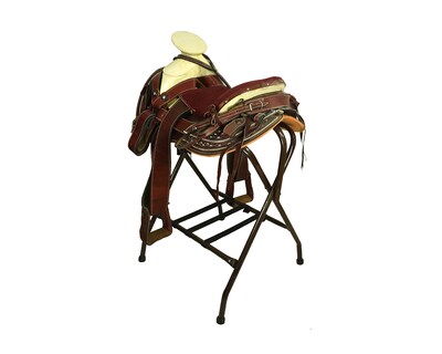 Foto 3 | Montura Cola de Pato para Caballo Talabartería Del Bajío color Vino de Vaqueta Asiento Forrado 15''
