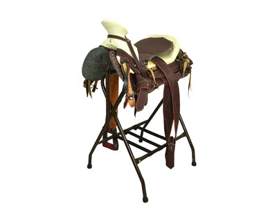 Foto 2 | Montura Cola De Pato Para Caballo Talabartería Del Bajío De Piel Cromo Color Vino Fuste 15''