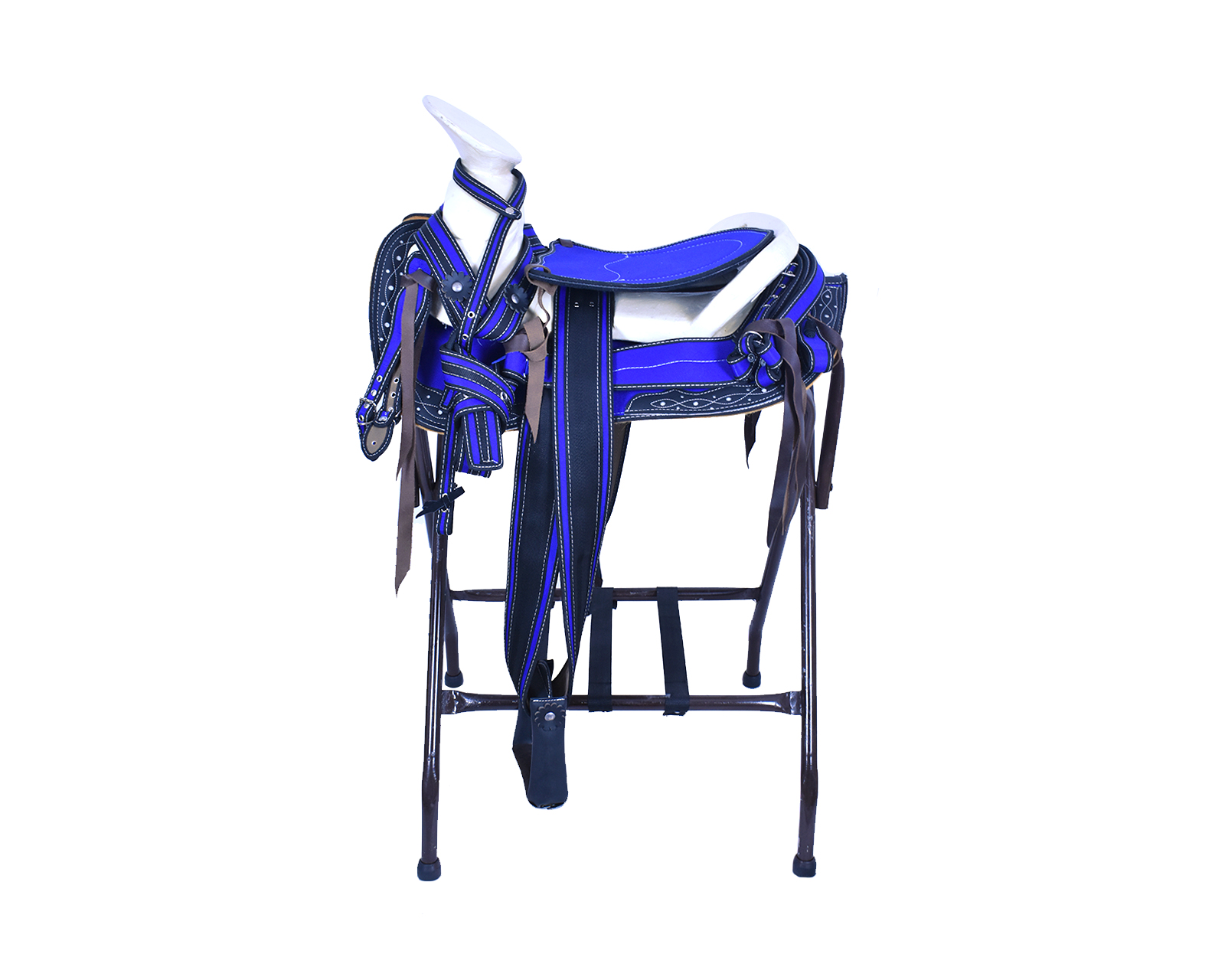Foto 2 pulgar | Montura Cola de Pato para Caballo Talabartería del Bajío de Lona color Azul Fuste 15''